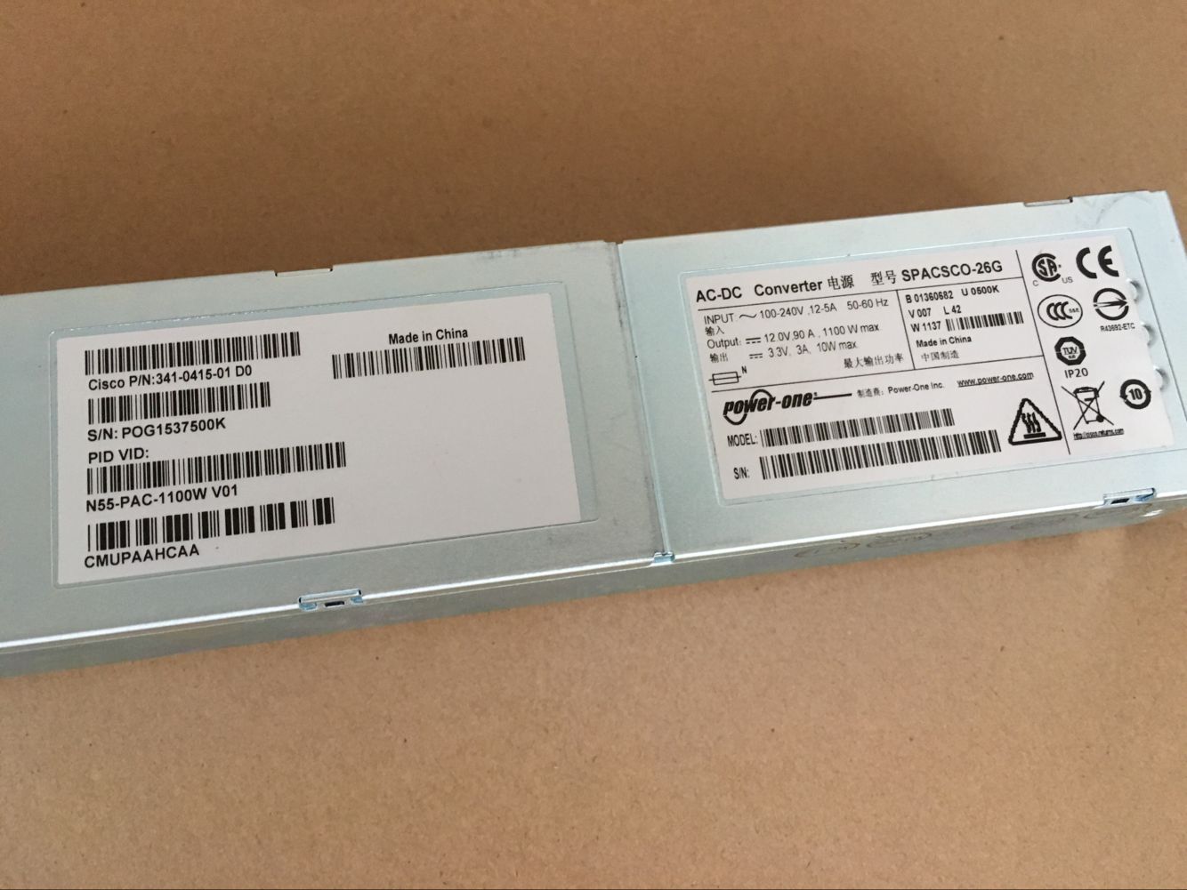 Cisco N55-PAC-1100W Power Supply for Nexus 5596UP Switch 341-0415-01